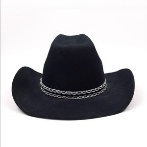 RODEO Vintage 100% Wool Western Cowboy Hat Black